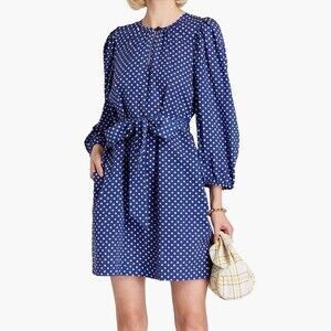 Baum Und Pfergarten Blue Polka Dot Aiki Mini Dress - 36 / S